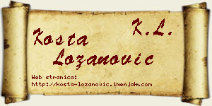 Kosta Lozanović vizit kartica